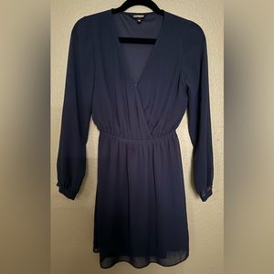 Express Navy Blue Chiffon Short Dress - Size XS